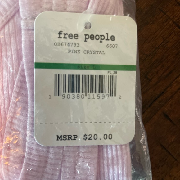 Free People Pink Crystal Long Beach Tank SZ L- NRFP - Picture 5 of 5